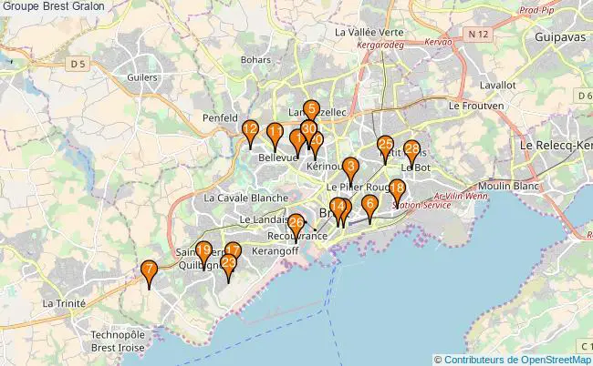 plan Groupe Brest Associations groupe Brest : 88 associations