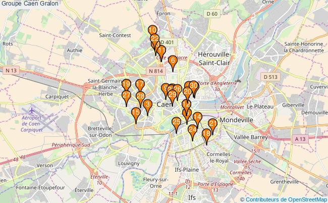 plan Groupe Caen Associations groupe Caen : 61 associations
