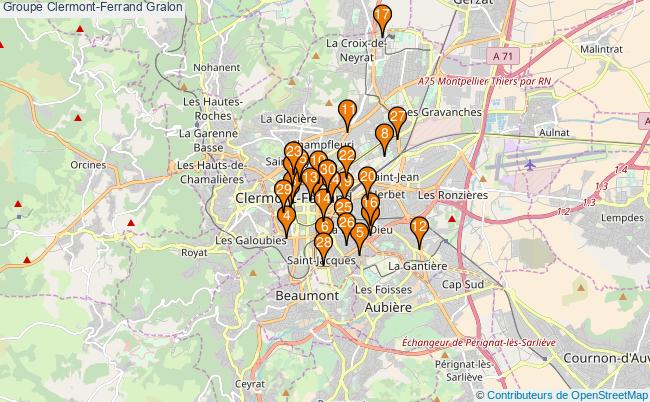 plan Groupe Clermont-Ferrand Associations groupe Clermont-Ferrand : 87 associations