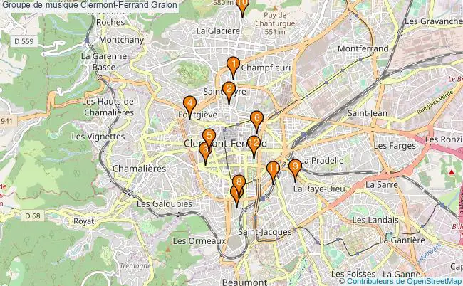 plan Groupe de musique Clermont-Ferrand Associations groupe de musique Clermont-Ferrand : 17 associations