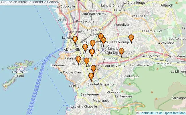 plan Groupe de musique Marseille Associations groupe de musique Marseille : 17 associations