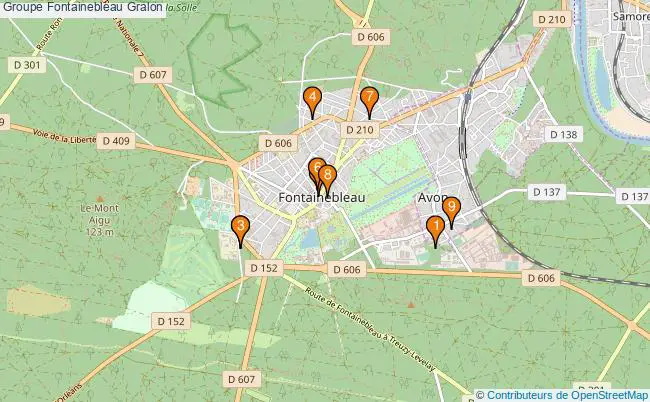 plan Groupe Fontainebleau Associations groupe Fontainebleau : 10 associations