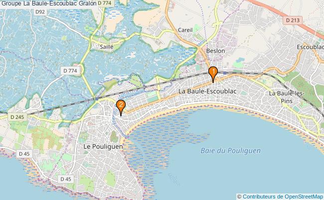 plan Groupe La Baule-Escoublac Associations groupe La Baule-Escoublac : 3 associations