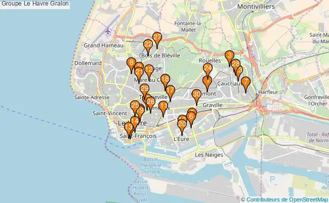 plan Groupe Le Havre Associations groupe Le Havre : 63 associations