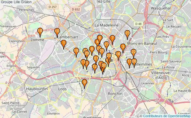 plan Groupe Lille Associations groupe Lille : 192 associations
