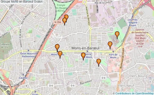 plan Groupe Mons-en-Baroeul Associations groupe Mons-en-Baroeul : 9 associations
