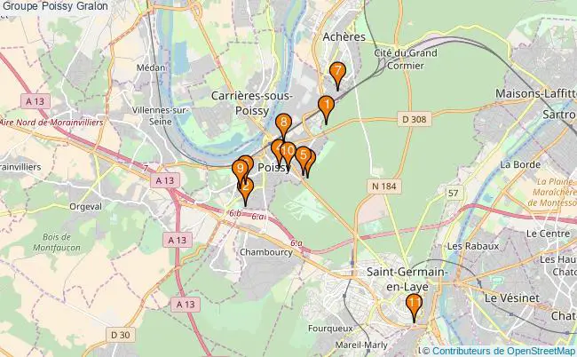 plan Groupe Poissy Associations groupe Poissy : 11 associations