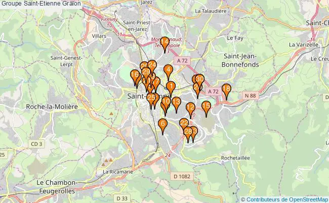plan Groupe Saint-Etienne Associations groupe Saint-Etienne : 82 associations
