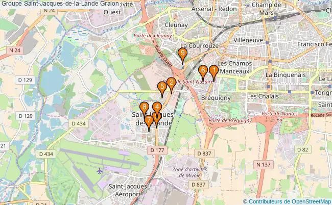 plan Groupe Saint-Jacques-de-la-Lande Associations groupe Saint-Jacques-de-la-Lande : 11 associations