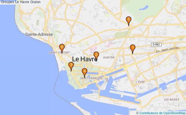 plan Groupes Le Havre Associations Groupes Le Havre : 6 associations