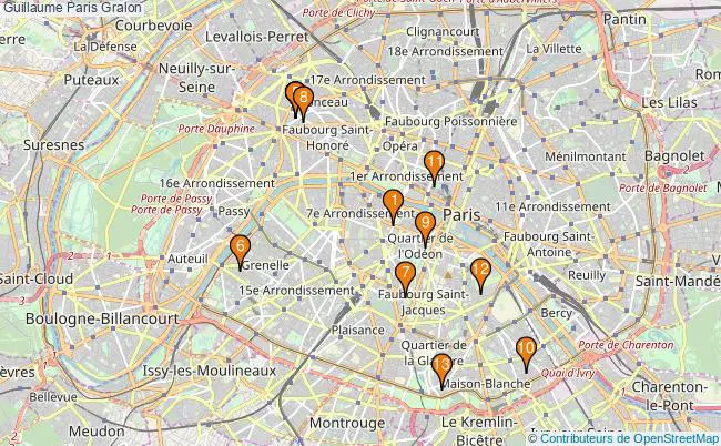 plan Guillaume Paris Associations Guillaume Paris : 17 associations
