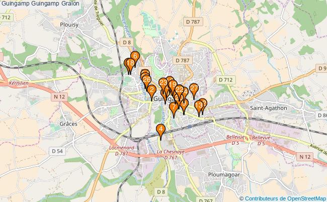 plan Guingamp Guingamp Associations Guingamp Guingamp : 28 associations
