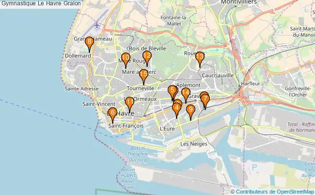 plan Gymnastique Le Havre Associations gymnastique Le Havre : 12 associations