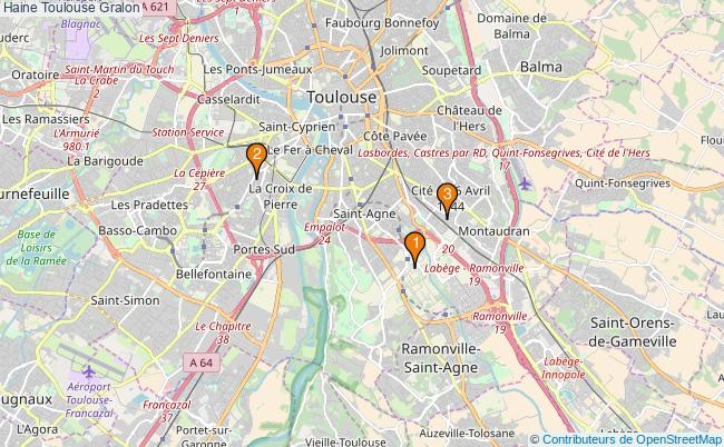 plan Haine Toulouse Associations Haine Toulouse : 3 associations