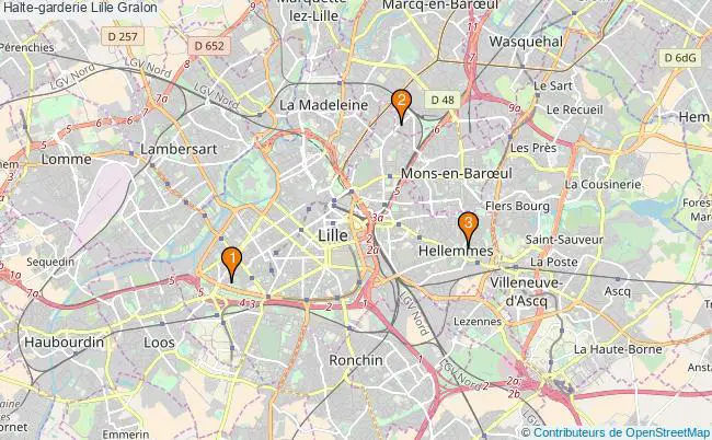 plan Halte-garderie Lille Associations halte-garderie Lille : 3 associations