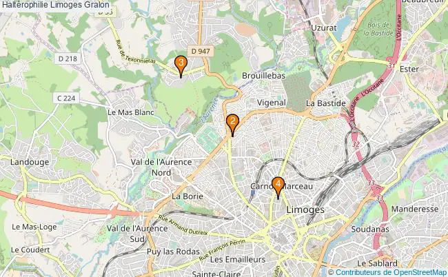 plan Haltérophilie Limoges Associations haltérophilie Limoges : 4 associations
