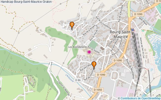 plan Handicap Bourg-Saint-Maurice Associations Handicap Bourg-Saint-Maurice : 2 associations