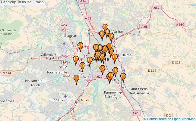plan Handicap Toulouse Associations Handicap Toulouse : 154 associations