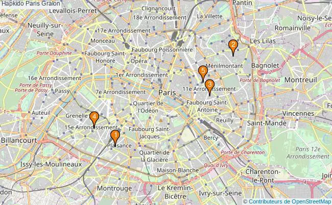 plan Hapkido Paris Associations hapkido Paris : 6 associations