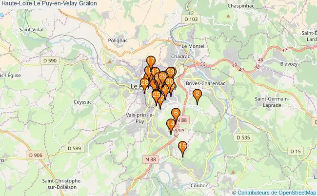plan Haute-Loire Le Puy-en-Velay Associations Haute-Loire Le Puy-en-Velay : 74 associations