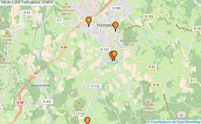 plan Haute-Loire Yssingeaux Associations Haute-Loire Yssingeaux : 4 associations