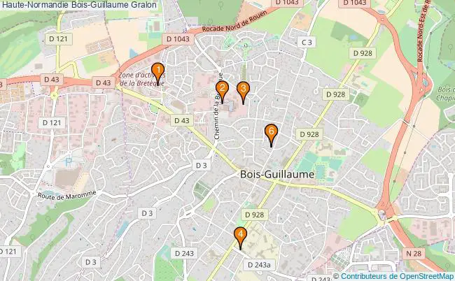 plan Haute-Normandie Bois-Guillaume Associations Haute-Normandie Bois-Guillaume : 5 associations