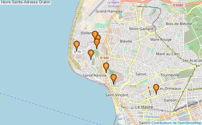 plan Havre Sainte-Adresse Associations Havre Sainte-Adresse : 9 associations