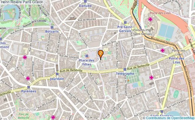 plan Henri Ribière Paris Associations Henri Ribière Paris : 2 associations