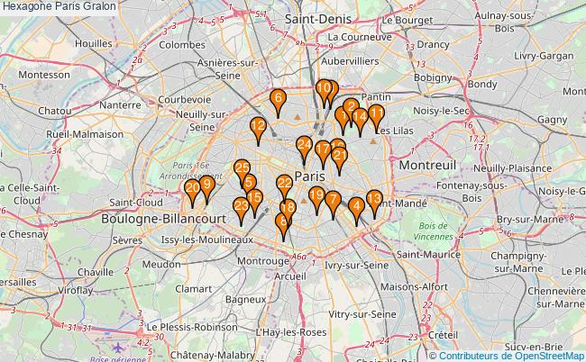 plan Hexagone Paris Associations Hexagone Paris : 29 associations