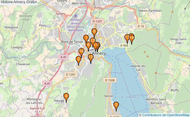 plan Histoire Annecy Associations histoire Annecy : 18 associations