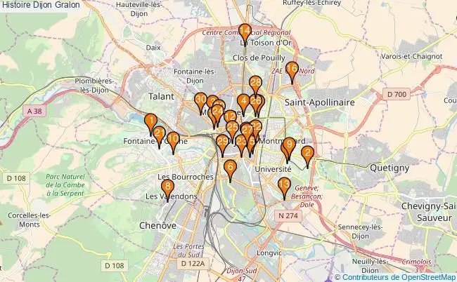 plan Histoire Dijon Associations histoire Dijon : 43 associations