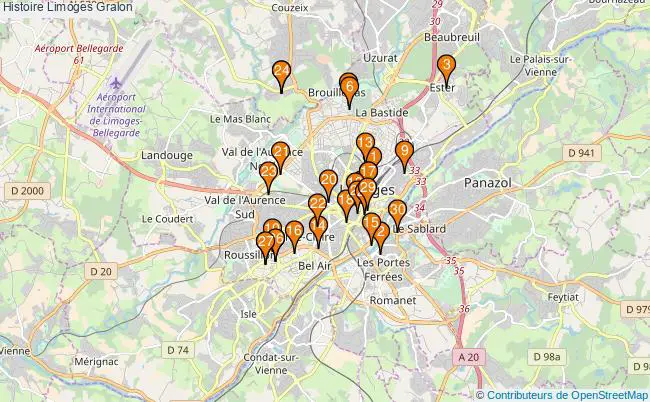 plan Histoire Limoges Associations histoire Limoges : 47 associations