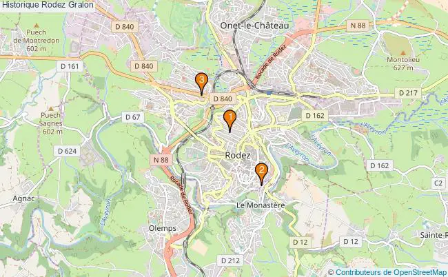 plan Historique Rodez Associations historique Rodez : 3 associations