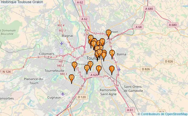 plan Historique Toulouse Associations historique Toulouse : 54 associations