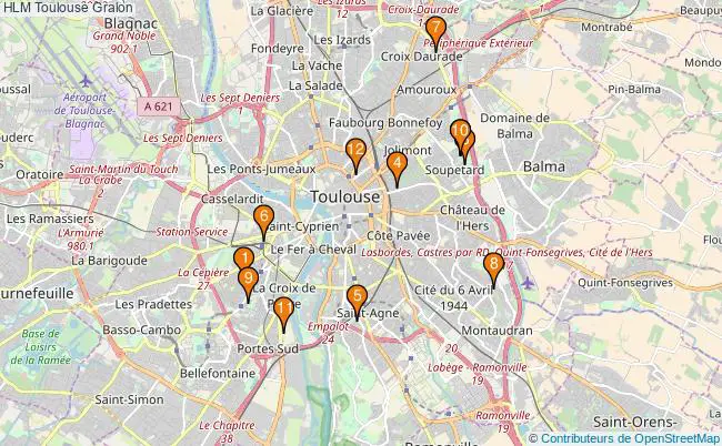 plan HLM Toulouse Associations HLM Toulouse : 15 associations