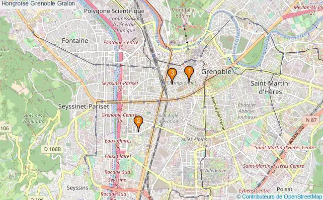 plan Hongroise Grenoble Associations hongroise Grenoble : 4 associations