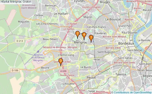 plan Hôpital Mérignac Associations hôpital Mérignac : 4 associations