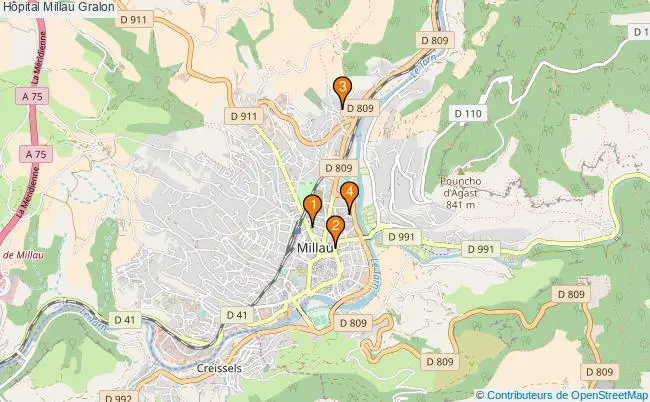 plan Hôpital Millau Associations hôpital Millau : 4 associations