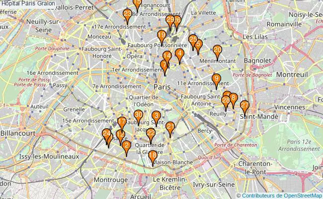 plan Hôpital Paris Associations hôpital Paris : 133 associations