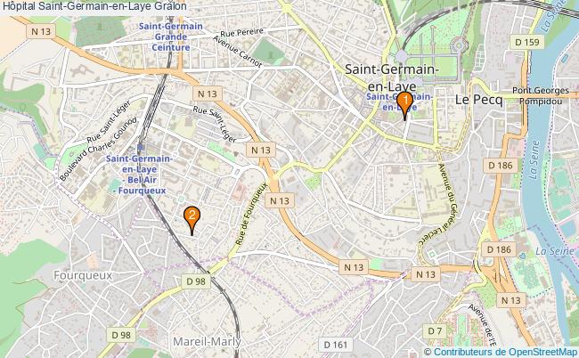 plan Hôpital Saint-Germain-en-Laye Associations hôpital Saint-Germain-en-Laye : 3 associations