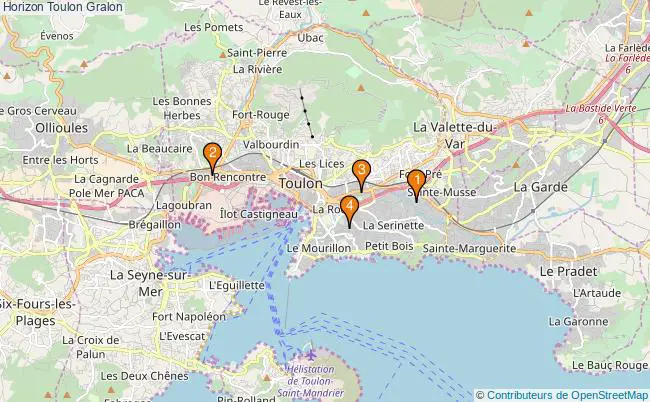 plan Horizon Toulon Associations horizon Toulon : 4 associations