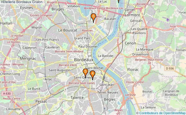 plan Hôtellerie Bordeaux Associations hôtellerie Bordeaux : 7 associations