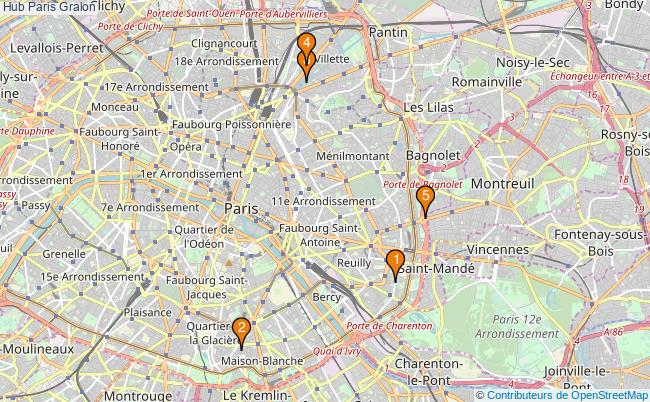 plan Hub Paris Associations Hub Paris : 8 associations