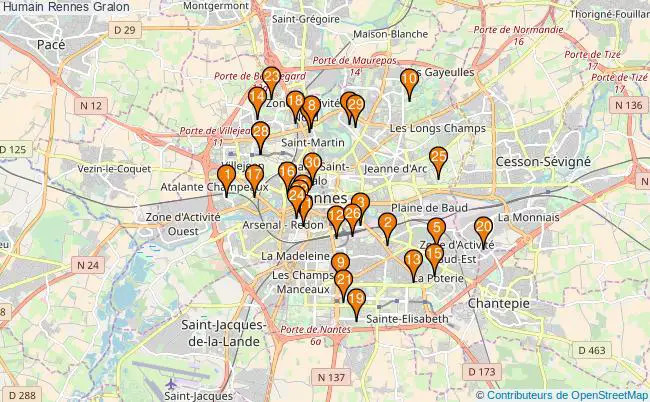 plan Humain Rennes Associations Humain Rennes : 52 associations