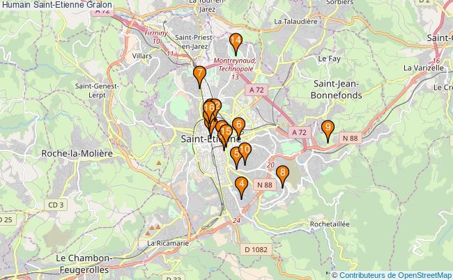 plan Humain Saint-Etienne Associations Humain Saint-Etienne : 22 associations