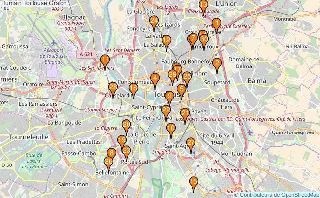 plan Humain Toulouse Associations Humain Toulouse : 88 associations