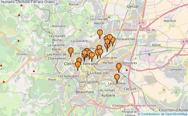 plan Humains Clermont-Ferrand Associations Humains Clermont-Ferrand : 21 associations
