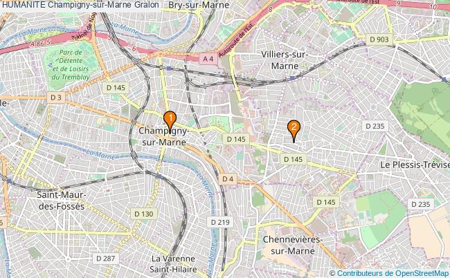 plan HUMANITE Champigny-sur-Marne Associations HUMANITE Champigny-sur-Marne : 3 associations