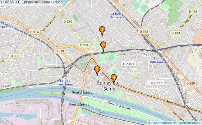 plan HUMANITE Epinay-sur-Seine Associations HUMANITE Epinay-sur-Seine : 4 associations