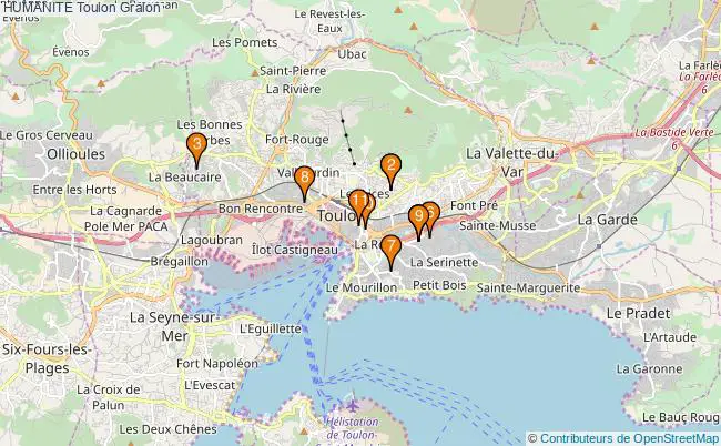 plan HUMANITE Toulon Associations HUMANITE Toulon : 16 associations